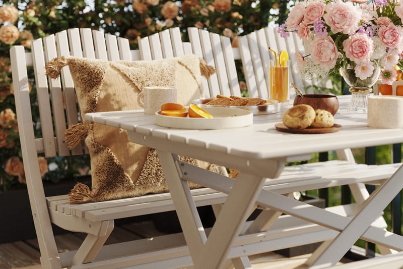 Delpino Matgrupp Utomhus 125 cm - Vit - Utemöbler - Utegrupp - Matgrupp utomhus