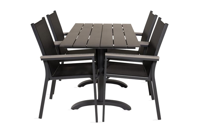 Denver Matgrupp Utomhus 120 cm + 4 Parma Karmstolar - Svart - Utemöbler - Utegrupp - Matgrupp utomhus