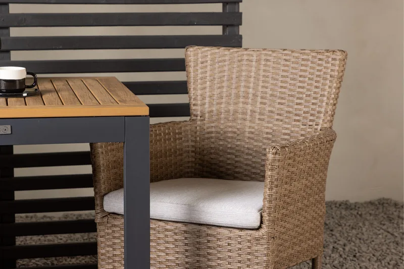 Diego Matgrupp 70 cm + 2 st Malina Karmstolar Brun - Brun - Utemöbler - Utegrupp - Matgrupp utomhus