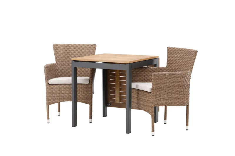 Diego Matgrupp 70 cm + 2 st Malina Karmstolar Brun - Brun - Utemöbler - Utegrupp - Matgrupp utomhus