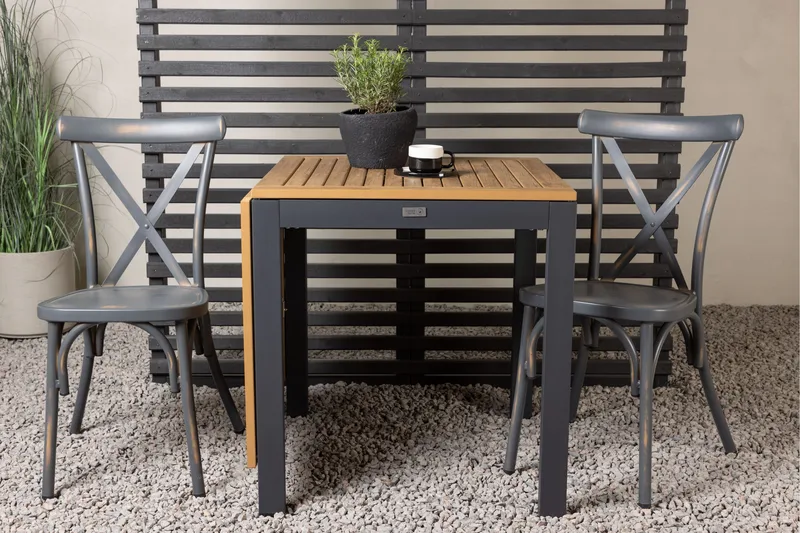 Diego Matgrupp 70 cm + 2 st Tablas Matstolar Mörkgrå/Brun - Brun/Mörkgrå - Utemöbler - Utegrupp - Matgrupp utomhus
