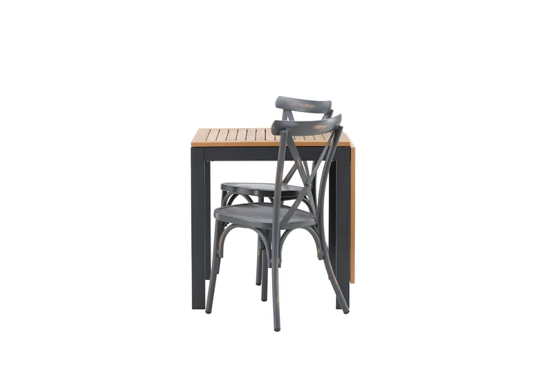 Diego Matgrupp 70 cm + 2 st Tablas Matstolar Mörkgrå/Brun - Brun/Mörkgrå - Utemöbler - Utegrupp - Matgrupp utomhus