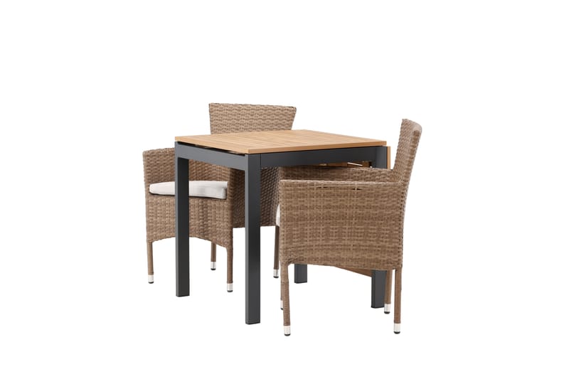 Diego Matgrupp Utomhus 70 cm + 2 st Malina Karmstolar - Brun - Utemöbler - Utegrupp - Matgrupp utomhus