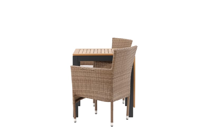Diego Matgrupp Utomhus 70 cm + 2 st Malina Karmstolar - Brun - Utemöbler - Utegrupp - Matgrupp utomhus