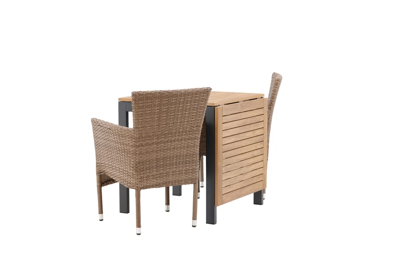 Diego Matgrupp Utomhus 70 cm + 2 st Malina Karmstolar - Brun - Utemöbler - Utegrupp - Matgrupp utomhus