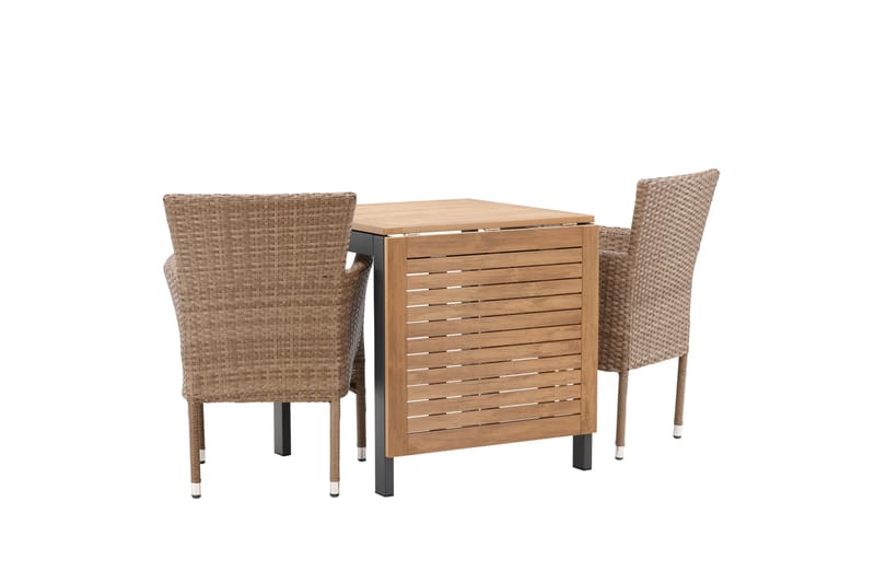 Diego Matgrupp Utomhus 70 cm + 2 st Malina Karmstolar - Brun - Utemöbler - Utegrupp - Matgrupp utomhus
