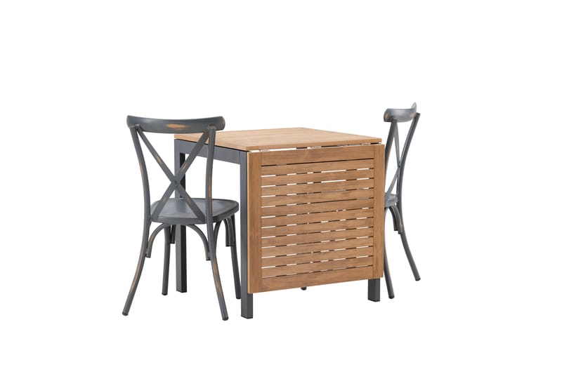 Diego Matgrupp Utomhus 70 cm + 2 st Tablas Matstolar - Brun/Mörkgrå - Utemöbler - Utegrupp - Matgrupp utomhus