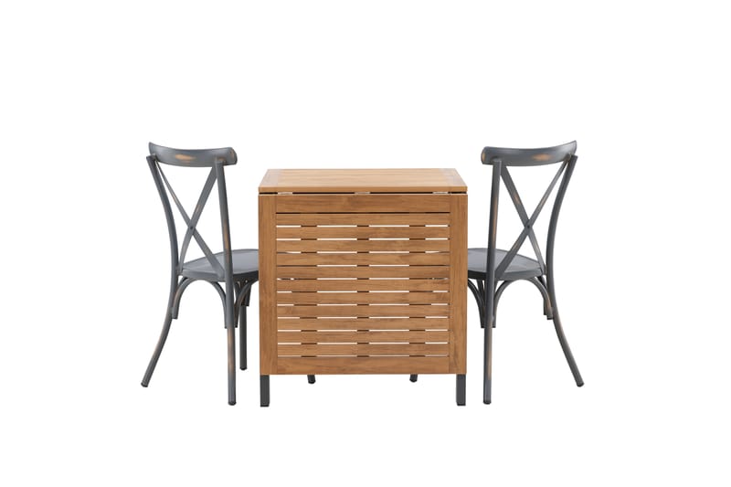 Diego Matgrupp Utomhus 70 cm + 2 st Tablas Matstolar - Brun/Mörkgrå - Utemöbler - Utegrupp - Matgrupp utomhus