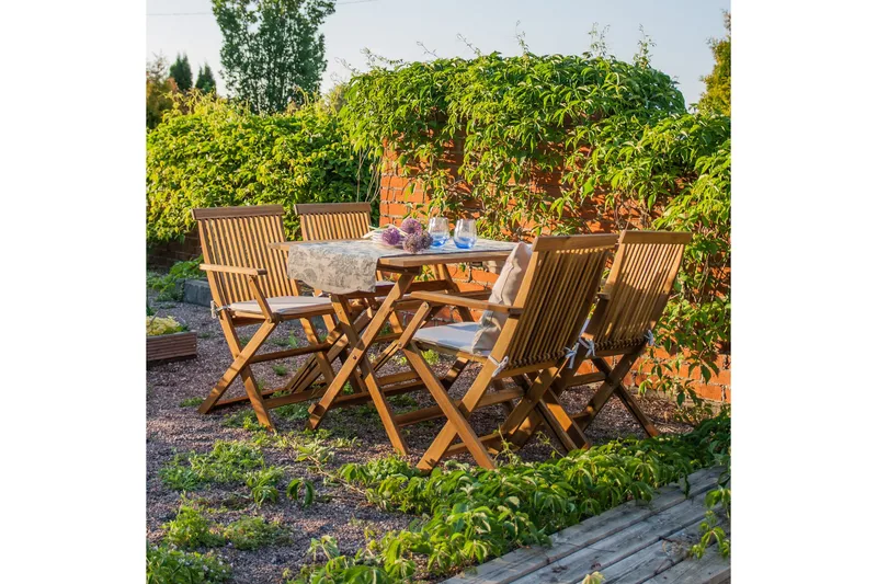 Finlay Matgrupp Utomhus 110x75 cm + 4 Utestolar - Akacia - Utemöbler - Utegrupp - Matgrupp utomhus