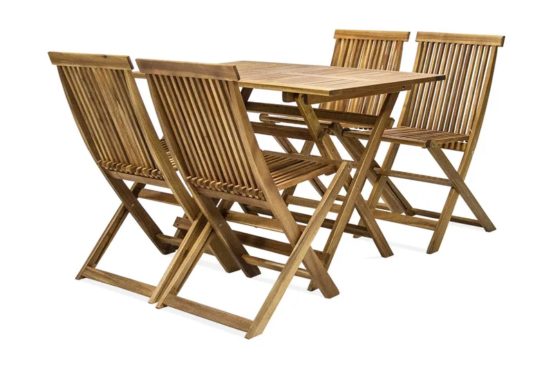 Finlay Matgrupp Utomhus 110x75 cm + 4 Utestolar, Akacia