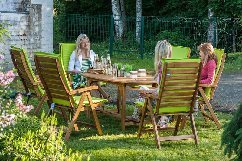 Finlay Matgrupp Utomhus Oval + 6 Positionsstolar - Akacia - Utemöbler - Utegrupp - Matgrupp utomhus