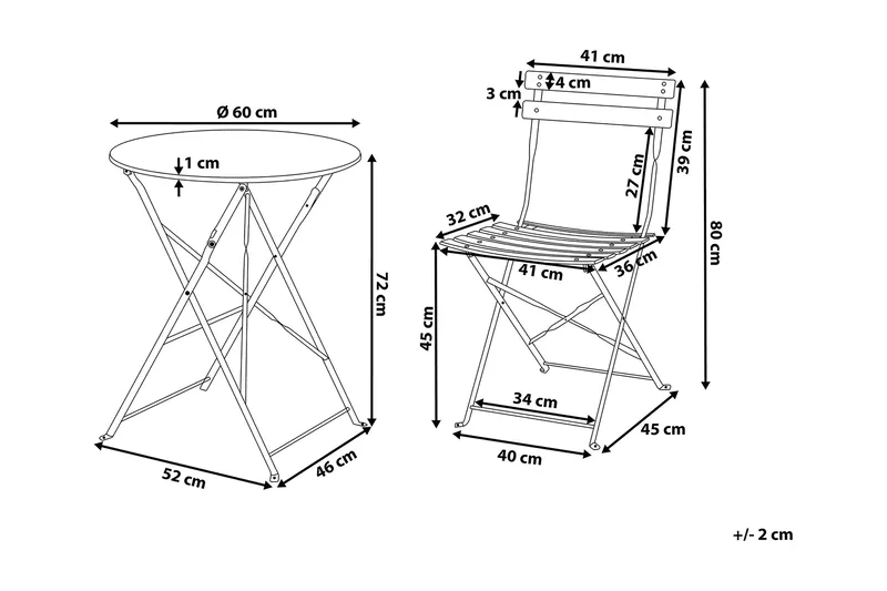 Fiori Balkongset 52 cm - Grön - Utemöbler - Utegrupp - Matgrupp utomhus