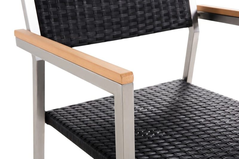 Grosseto Trädgårdsmöbelset Med Utebord+6 Utestolar - Svart - Utemöbler - Utegrupp - Matgrupp utomhus