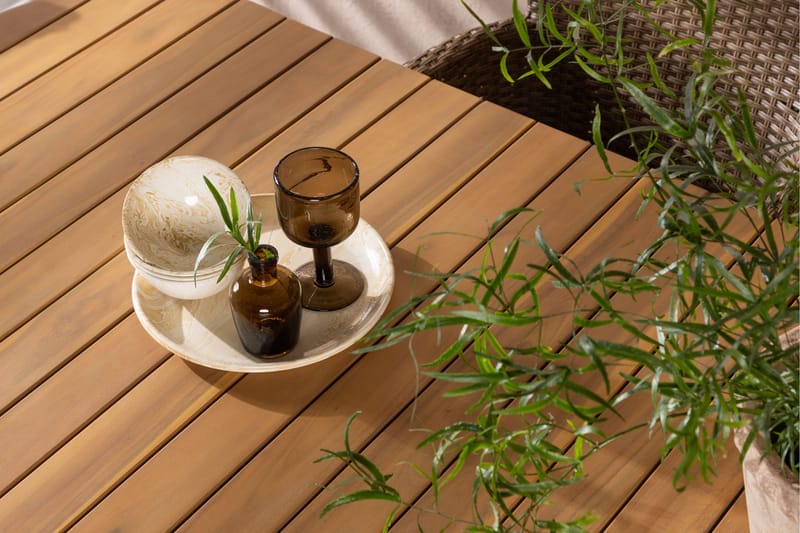 Holmbeck Matgrupp Utomhus 200 cm + 6 st Malina Karmstolar - Brun - Utemöbler - Utegrupp - Matgrupp utomhus