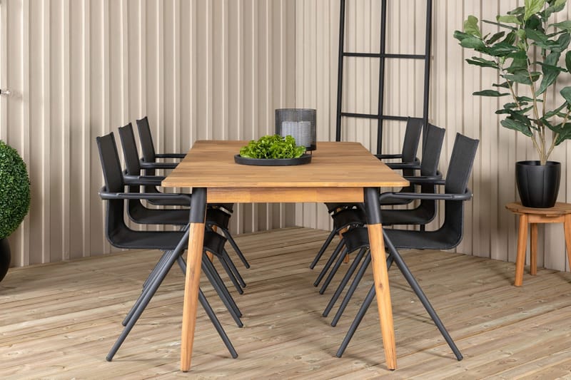 Julian Matgrupp 210cm + 6 Alina Matstolar Brun - Brun - Utemöbler - Utegrupp - Matgrupp utomhus