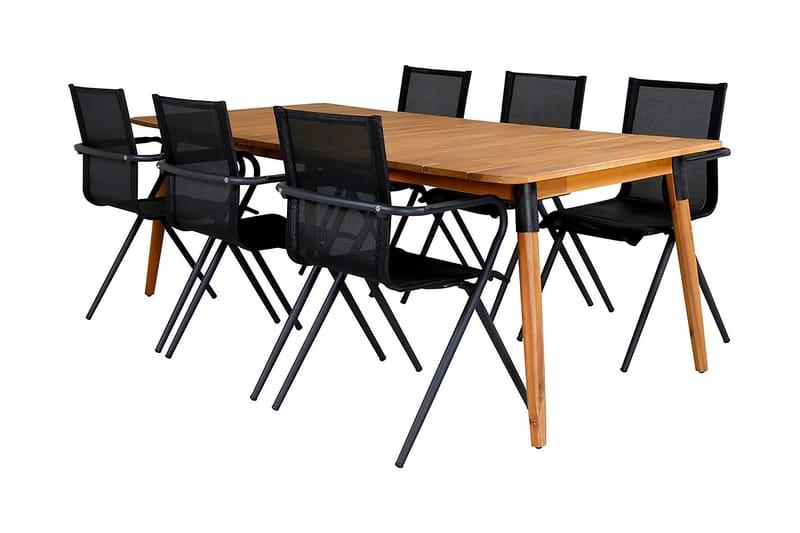 Julian Matgrupp 210cm + 6 Alina Matstolar Brun - Brun - Utemöbler - Utegrupp - Matgrupp utomhus