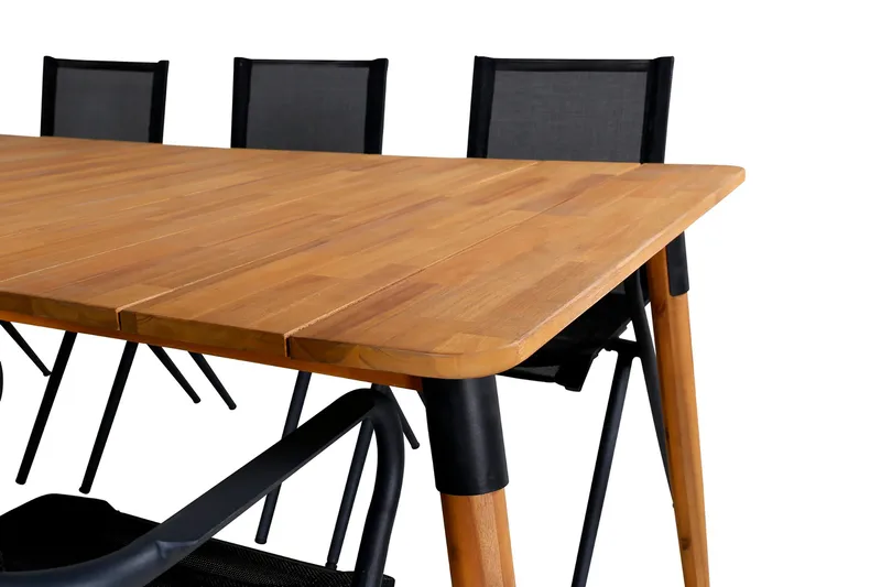 Julian Matgrupp 210cm + 6 Alina Matstolar Brun - Brun - Utemöbler - Utegrupp - Matgrupp utomhus