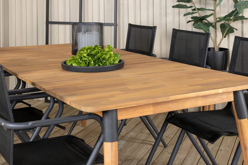 Julian Matgrupp 210cm + 6 Alina Matstolar Brun - Brun - Utemöbler - Utegrupp - Matgrupp utomhus