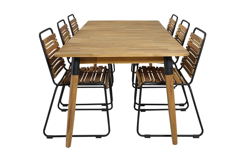 Julian Matgrupp 210cm + 6 Bois Matstolar Svart/Grå, Svart/Grå