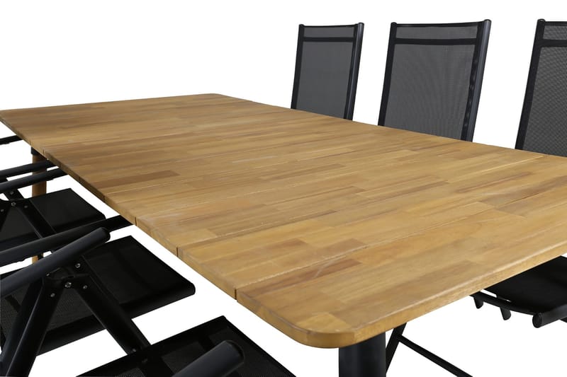 Julian Matgrupp 210cm + 6 Break Positionsstolar Svart - Svart - Utemöbler - Utegrupp - Matgrupp utomhus