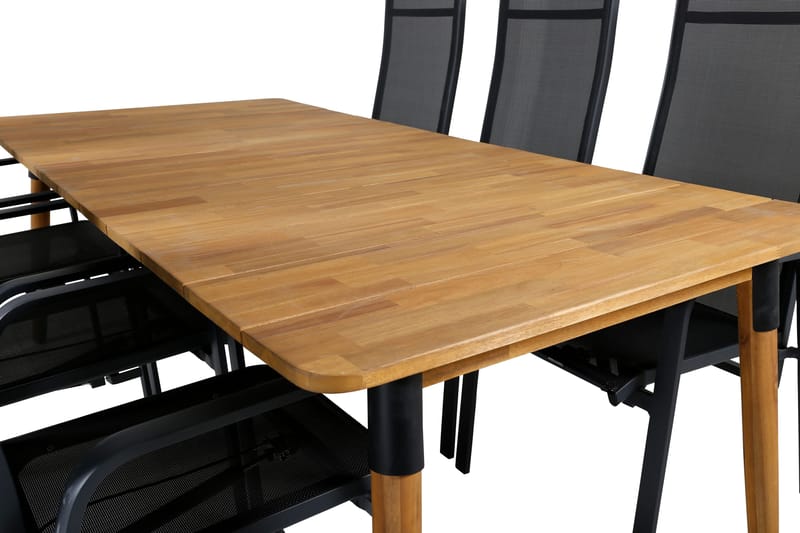 Julian Matgrupp 210cm + 6 Copacabana Reclinerstolar Svart/Br - Svart/Brun - Utemöbler - Utegrupp - Matgrupp utomhus