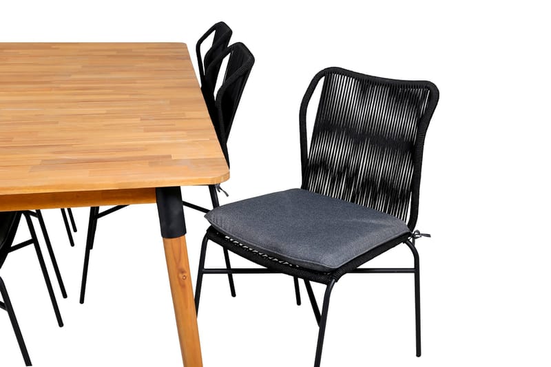 Julian Matgrupp 210cm + 6 Matstolar Svart/Brun - Svart/Brun - Utemöbler - Utegrupp - Matgrupp utomhus