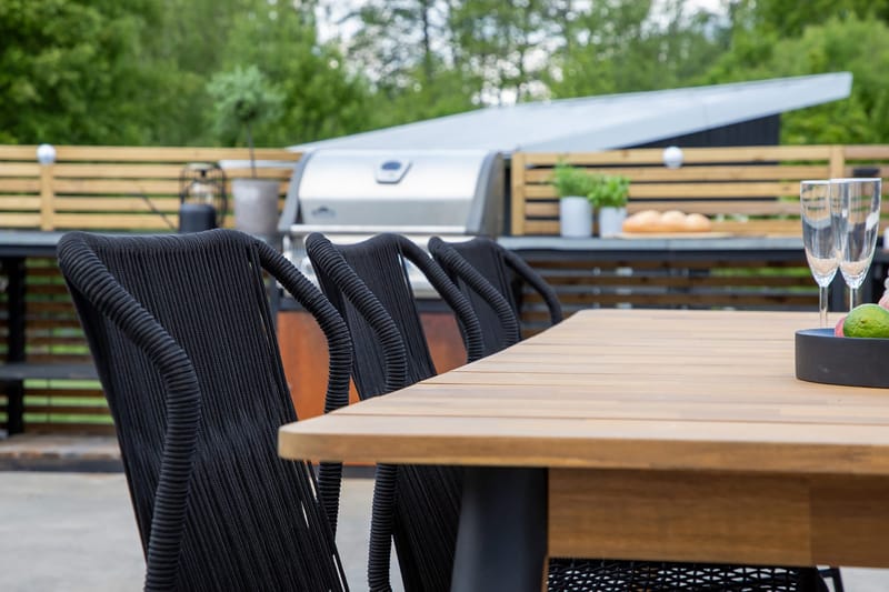 Julian Matgrupp 210cm + 6 Matstolar Svart/Brun - Svart/Brun - Utemöbler - Utegrupp - Matgrupp utomhus