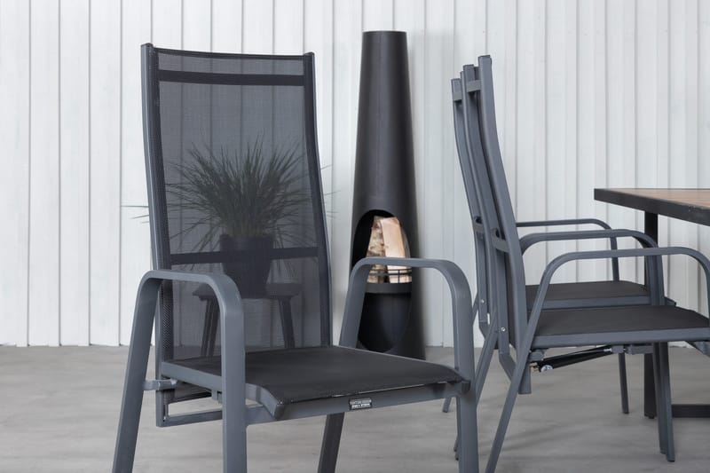 Khung Matgrupp Utomhus 200cm + 6 Copacabana Reclinerstolar - Vit - Utemöbler - Utegrupp - Matgrupp utomhus