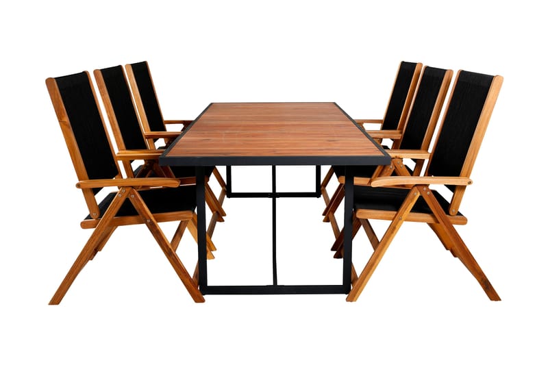 Khung Matgrupp Utomhus 200cm + 6 Little John Matstolar, Vit