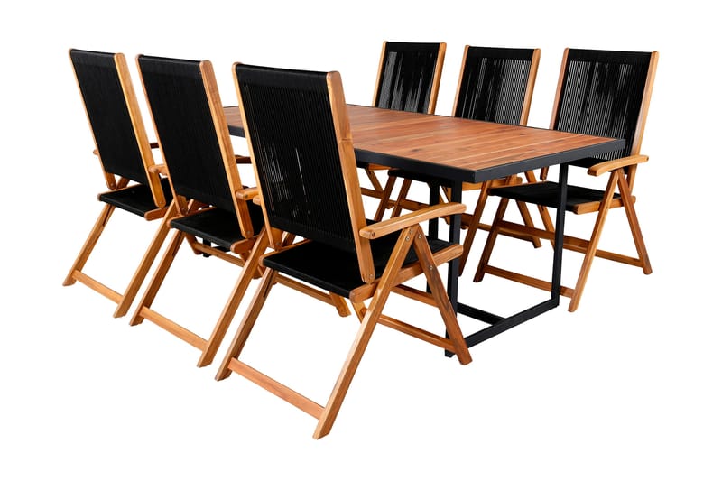 Khung Matgrupp Utomhus 200cm + 6 Little John Matstolar - Vit - Utemöbler - Utegrupp - Matgrupp utomhus