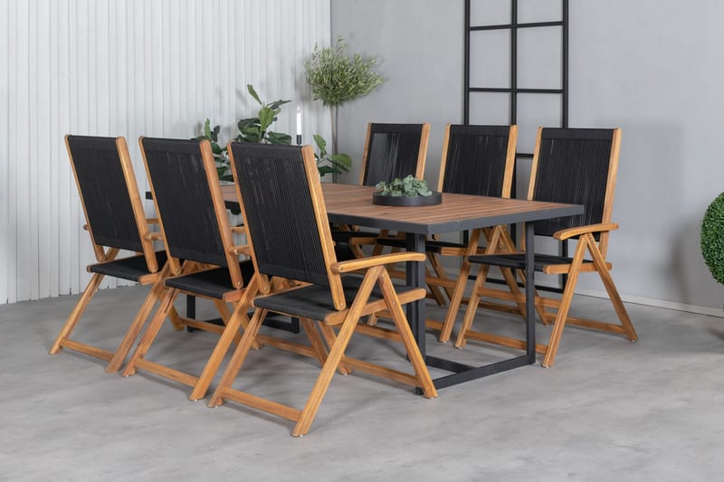 Khung Matgrupp Utomhus 200cm + 6 Little John Matstolar - Vit - Utemöbler - Utegrupp - Matgrupp utomhus