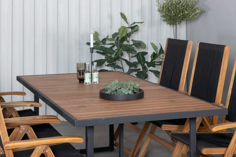 Khung Matgrupp Utomhus 200cm + 6 Little John Matstolar - Vit - Utemöbler - Utegrupp - Matgrupp utomhus