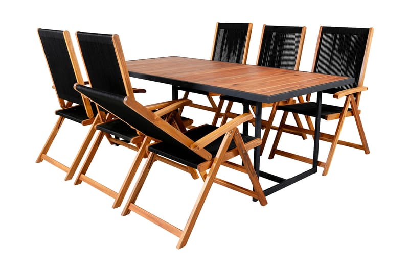 Khung Matgrupp Utomhus 200cm + 6 Little John Matstolar - Vit - Utemöbler - Utegrupp - Matgrupp utomhus