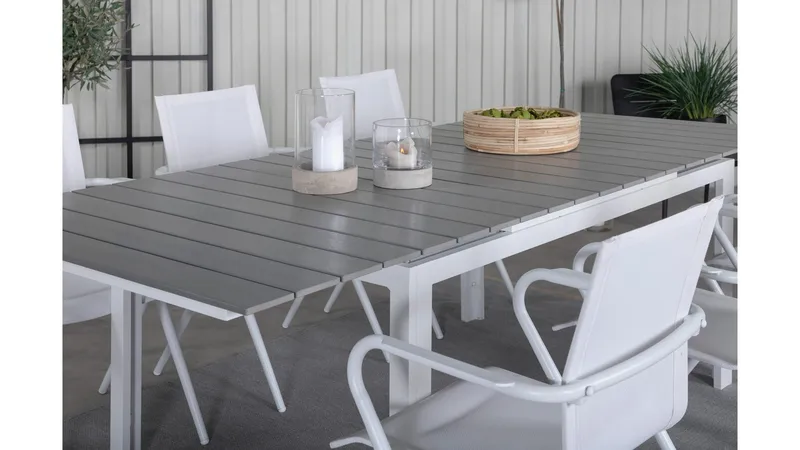 Levels Förlängningsbar Matgrupp 160-240cm + 6 Alina Stolar S - Svart - Utemöbler - Utegrupp - Matgrupp utomhus