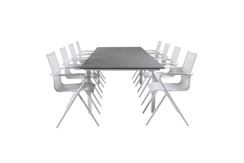 Levels Förlängningsbar Matgrupp 229cm + 8 Alina Stolar Svart - Svart/Grå - Utemöbler - Utegrupp - Matgrupp utomhus