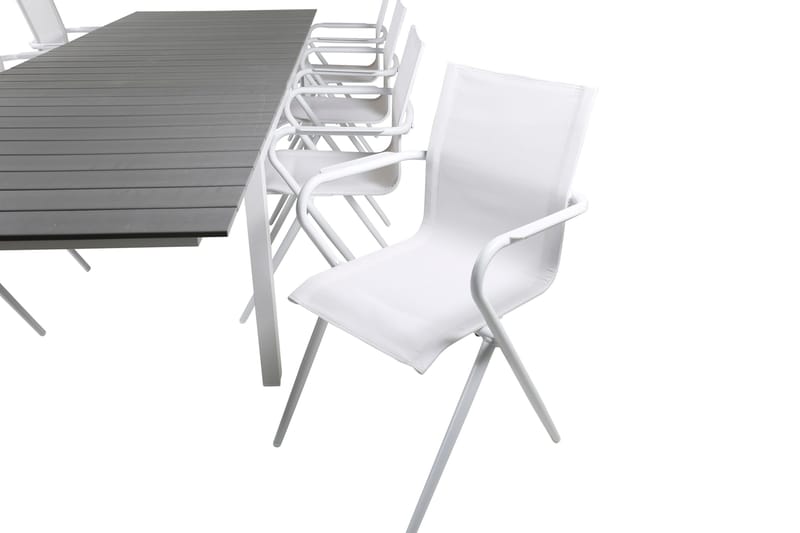Levels Förlängningsbar Matgrupp 229cm + 8 Alina Stolar Svart - Svart/Grå - Utemöbler - Utegrupp - Matgrupp utomhus