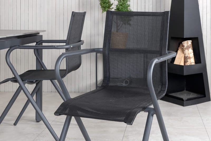 Levels Förlängningsbar Matgrupp Utomhus 160-240cm + 4 Alina Stolar - Svart - Utemöbler - Utegrupp - Matgrupp utomhus