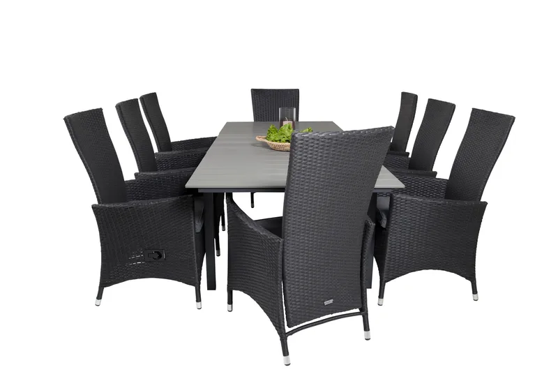 Levels Förlängningsbar Matgrupp Utomhus 160-240cm + 8 Padova Stolar - Natur - Utemöbler - Utegrupp - Matgrupp utomhus