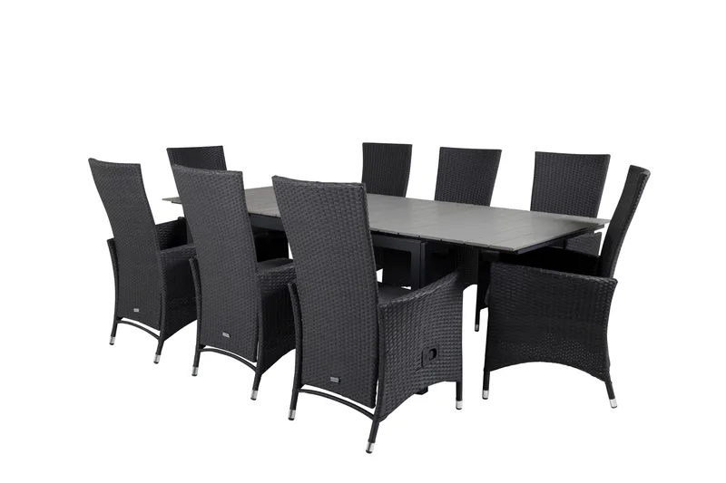 Levels Förlängningsbar Matgrupp Utomhus 160-240cm + 8 Padova Stolar, Natur