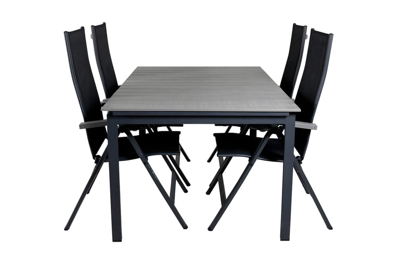 Levels Förlängningsbar Matgrupp Utomhus 160cm + 4 Albany Stolar, Brun/Vit