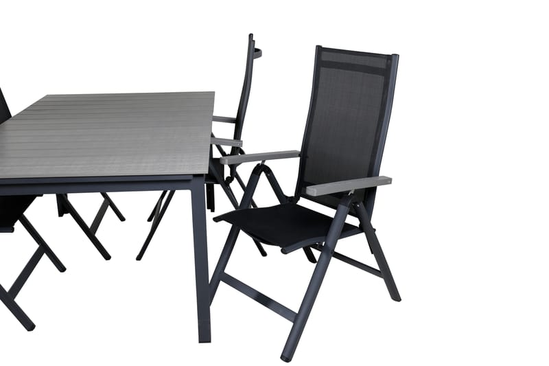 Levels Förlängningsbar Matgrupp Utomhus 160cm + 4 Albany Stolar - Brun/Vit - Utemöbler - Utegrupp - Matgrupp utomhus