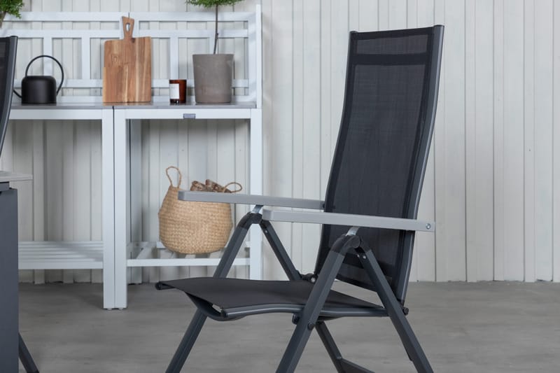 Levels Förlängningsbar Matgrupp Utomhus 160cm + 4 Albany Stolar - Brun/Vit - Utemöbler - Utegrupp - Matgrupp utomhus