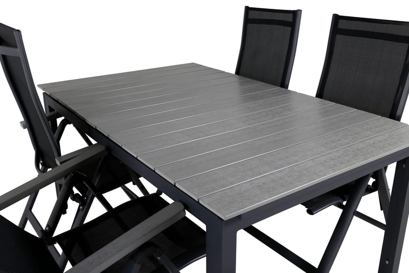 Levels Förlängningsbar Matgrupp Utomhus 160cm + 4 Albany Stolar - Brun/Vit - Utemöbler - Utegrupp - Matgrupp utomhus