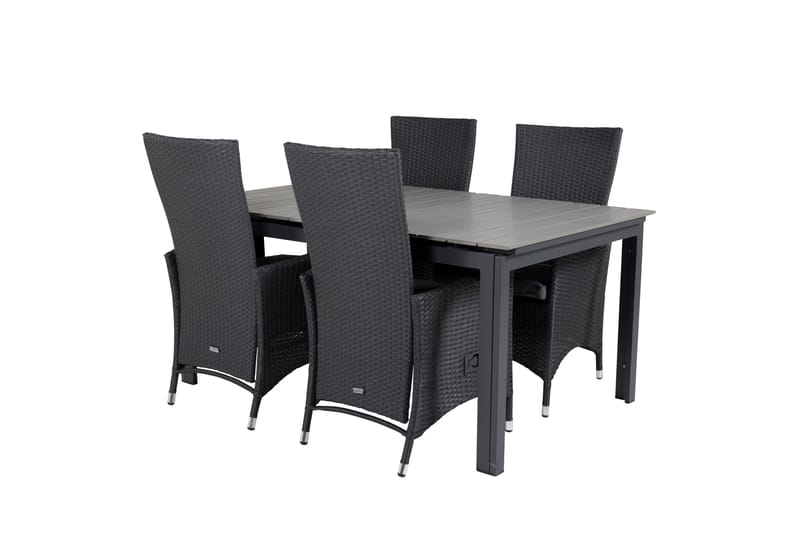 Levels Förlängningsbar Matgrupp Utomhus 160cm + 4 Padova Matstolar, Natur