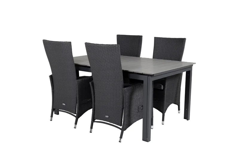 Levels Förlängningsbar Matgrupp Utomhus 160cm + 4 Padova Matstolar, Natur