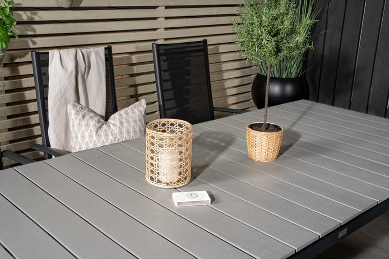 Levels Förlängningsbar Matgrupp Utomhus 160cm + 6 Break Stolar - Svart/Grå - Utemöbler - Utegrupp - Matgrupp utomhus