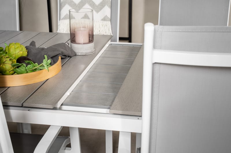 Levels F�örlängningsbar Matgrupp Utomhus 160cm + 6 Copacabana Stolar - Vit - Utemöbler - Utegrupp - Matgrupp utomhus