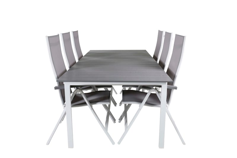 Levels Förlängningsbar Matgrupp Utomhus 229cm + 6 Albany Stolar - Brun/Vit - Utemöbler - Utegrupp - Matgrupp utomhus