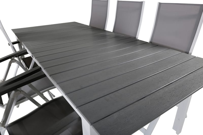 Levels Förlängningsbar Matgrupp Utomhus 229cm + 6 Albany Stolar - Brun/Vit - Utemöbler - Utegrupp - Matgrupp utomhus