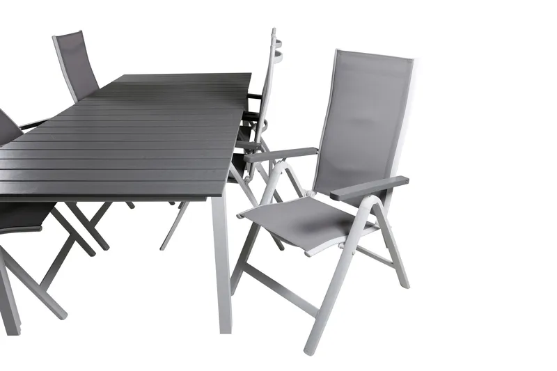 Levels Förlängningsbar Matgrupp Utomhus 229cm + 6 Albany Stolar - Brun/Vit - Utemöbler - Utegrupp - Matgrupp utomhus